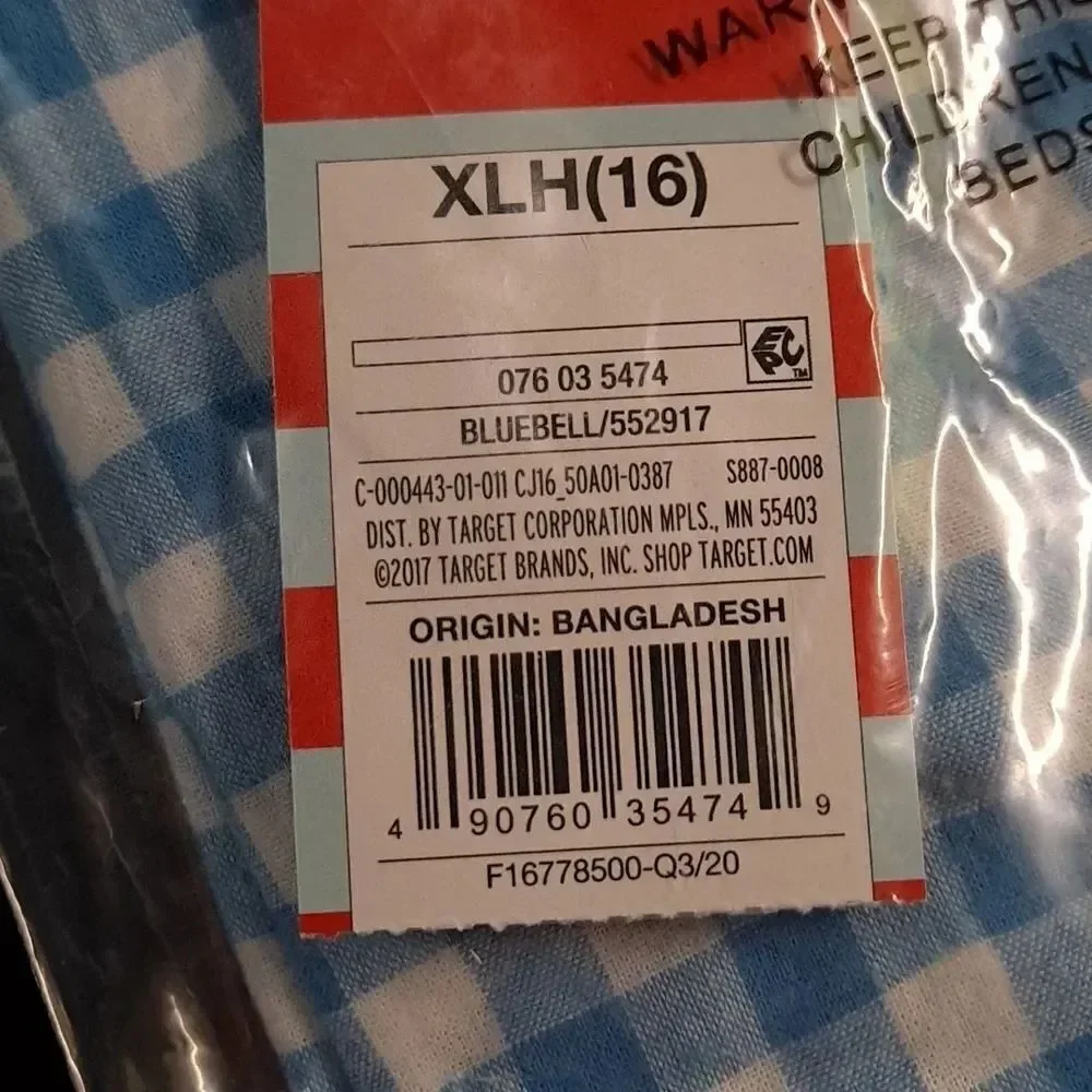 Cat & Jack Target Brand Long Sleeve Plaid Button Shirt Bluebell Blue White Plaid